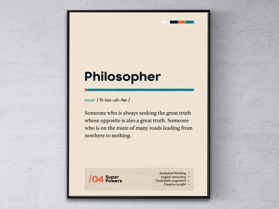 Philosopher Funny Dictionary Definition Super Powers Gift Poster