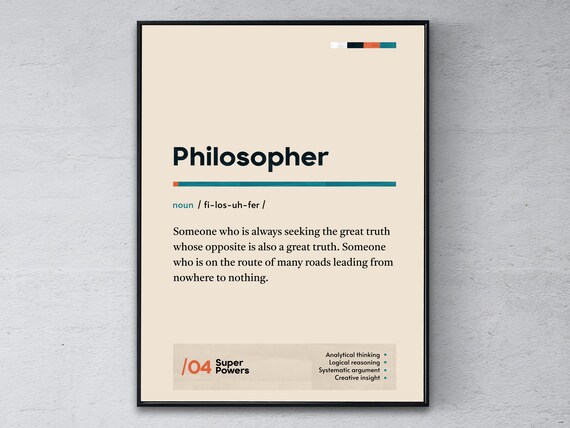 Philosopher Funny Dictionary Definition Super Powers Gift Poster