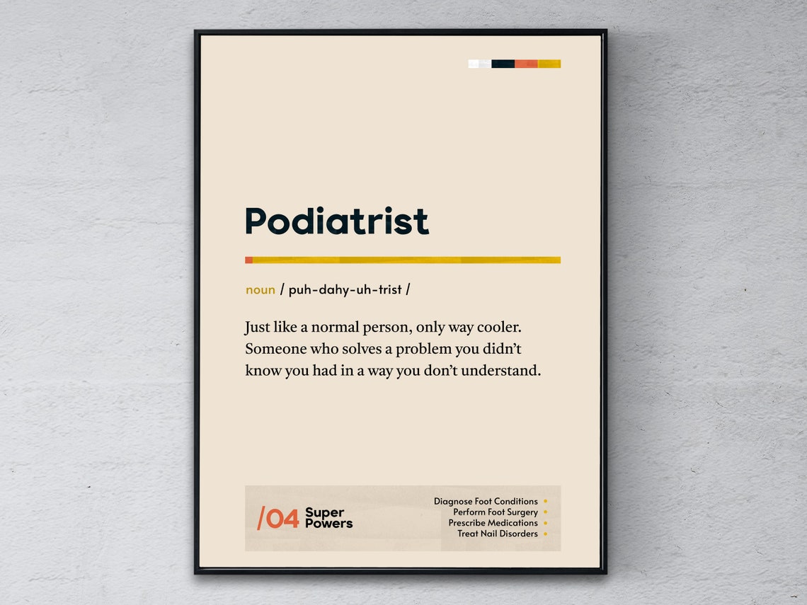 Funny Podiatrist Definition Dictionary Style Office Gift Poster
