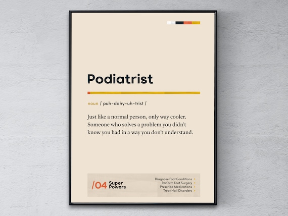 Funny Podiatrist Definition Dictionary Style Office Gift Poster