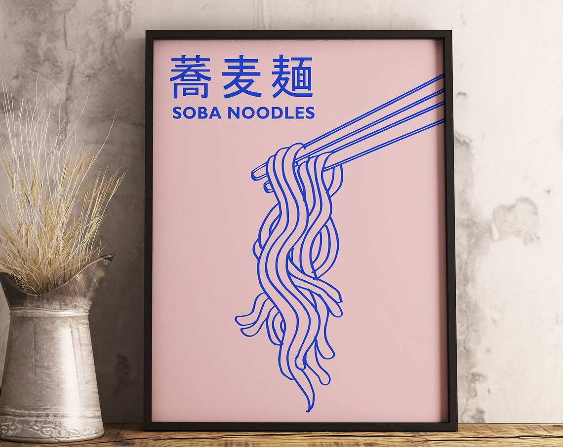 Japanese Soba Noodles Retro Food Art Print - Image 3