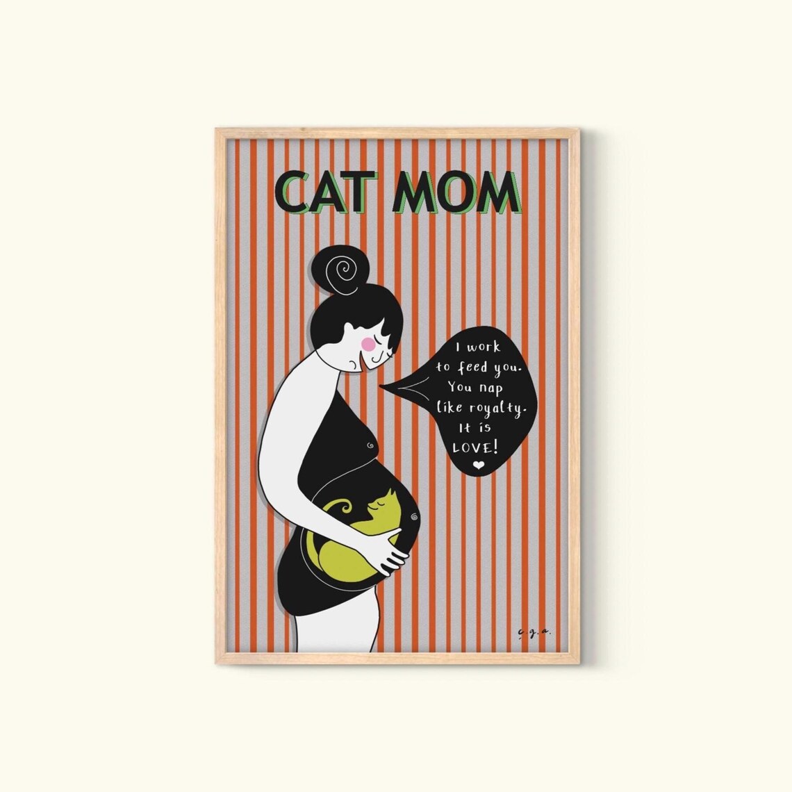 Cat Mom Wall Art, Kitty Mummy Mother's Day