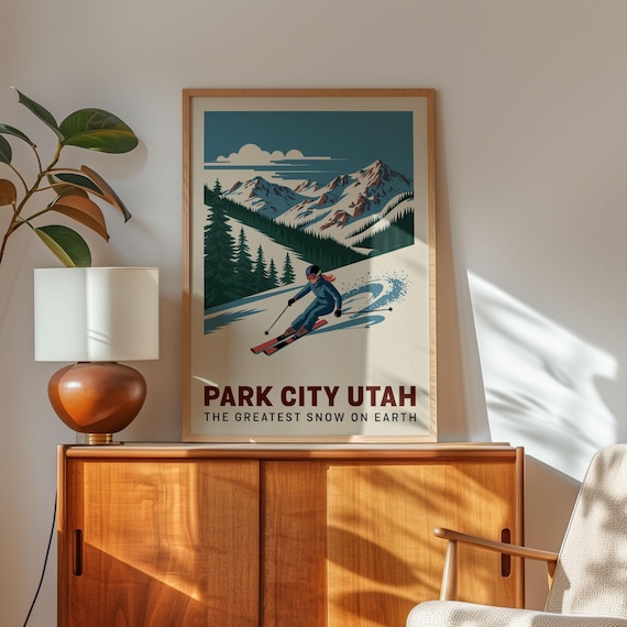 Park City Utah Ski Poster, Vintage Winter Sports