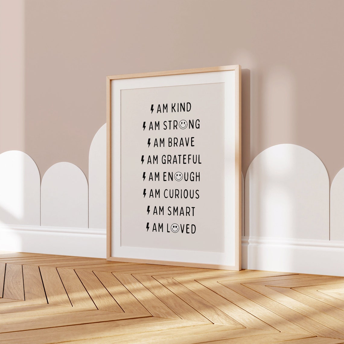 I Am Enough Lightning Bolt Positive Affirmations Kids Poster - Image 2
