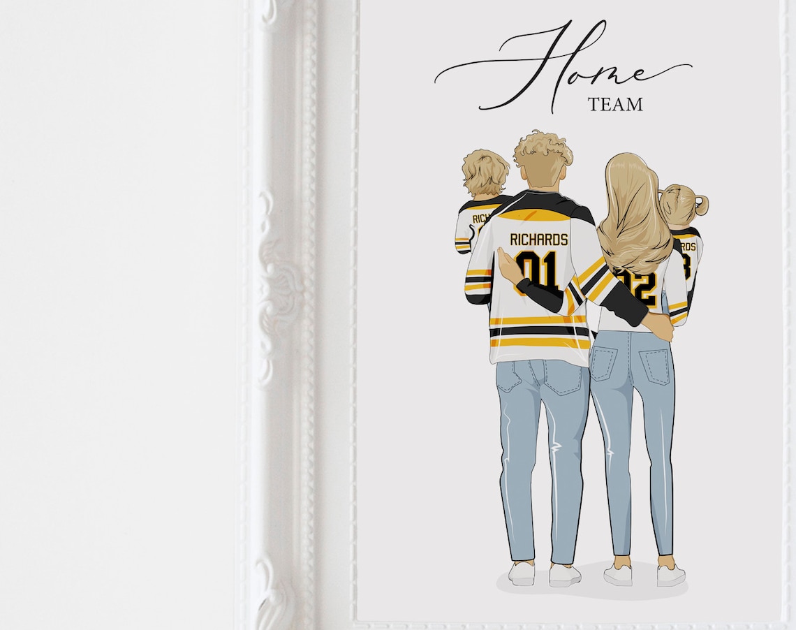 Personalized Family Ice Hockey Jersey Art Print