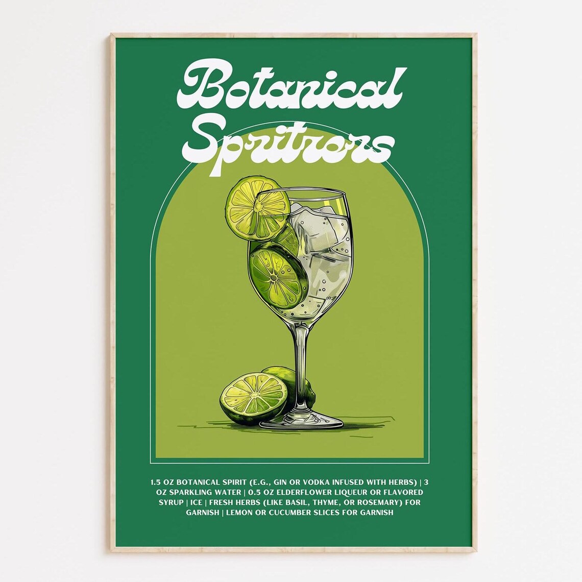 Botanical Spritzers Print Bar Cart Cocktail Recipe