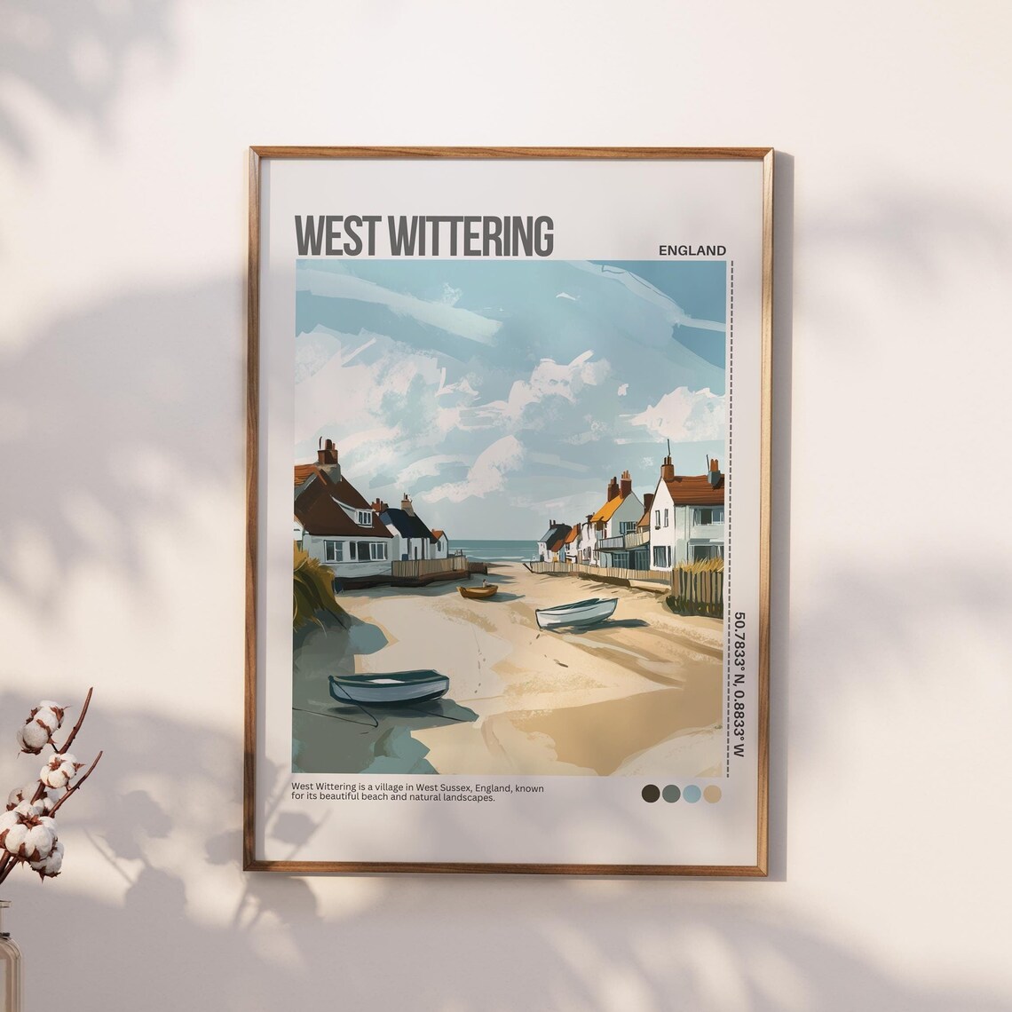 West Wittering Beach Sussex Coastal Village England Travel Poster