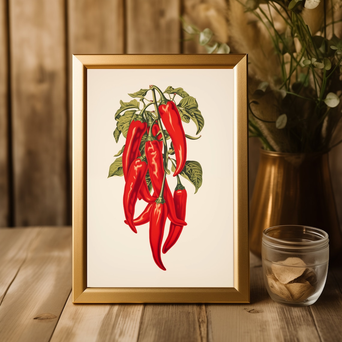 Vintage Chili Peppers Kitchen Art Print, Southwest - Image 2
