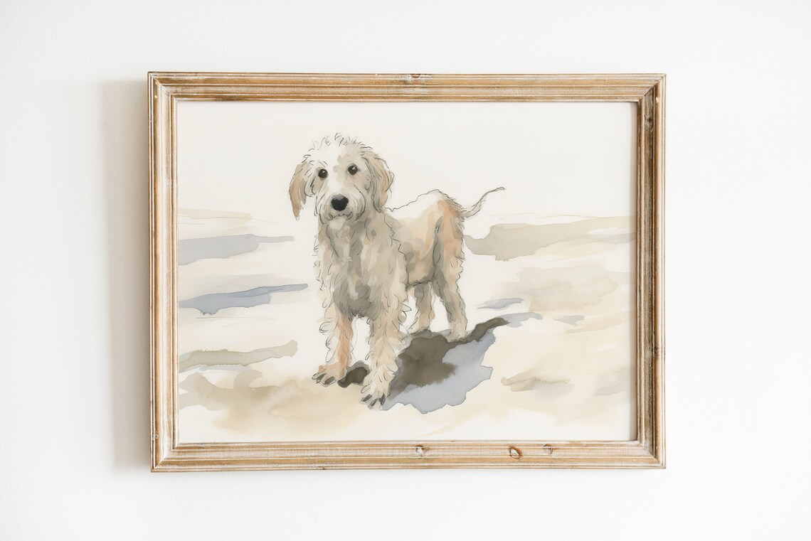 Pale Beach Painting Chic Summer Art Print