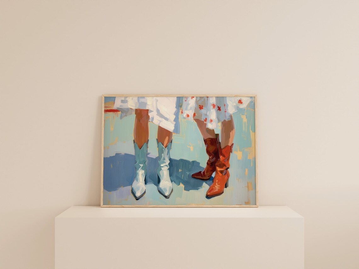 Cowgirl Boot Print, Preppy Western Wall Art - Image 2
