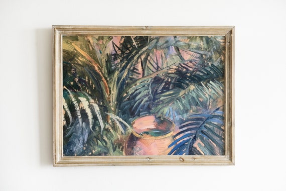 Tropical Palm Art Print, Rustic Boho Decor