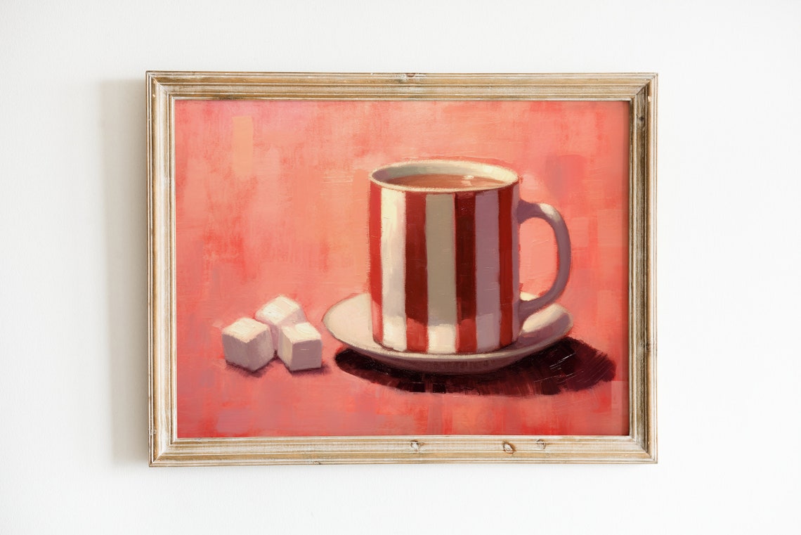 Cozy Coffee Preppy Kitchen Poster Print