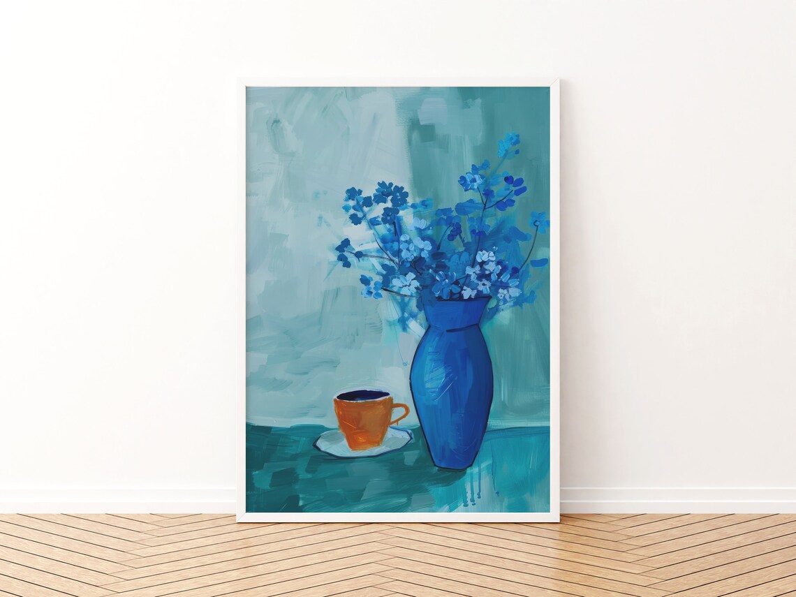 Coffee Abstract Kitchen Art Print, Boho Chic Floral - Image 3