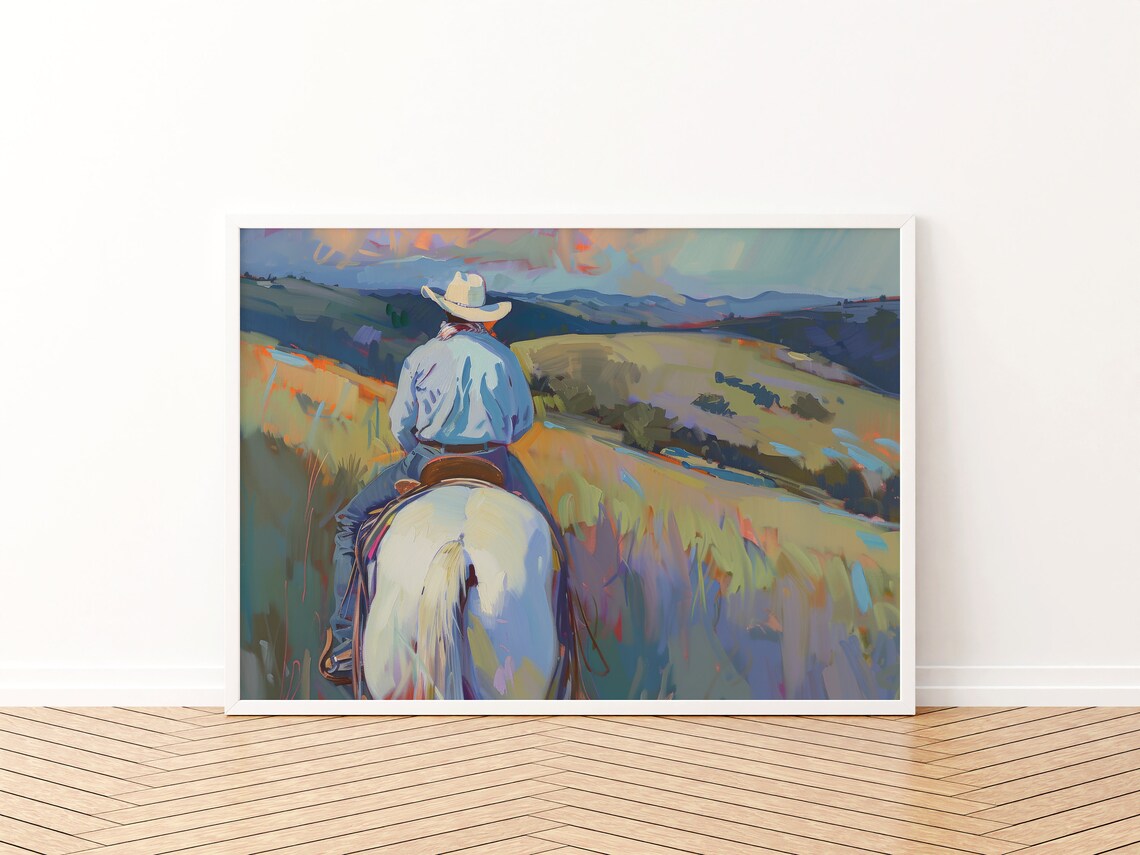 Soft Rustic Ranch House Southwestern Landscape Art Print - Image 2