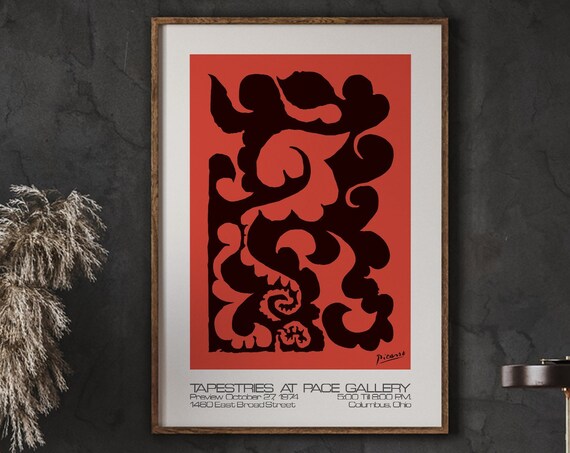 Pablo Picasso Tapestries At Pace Gallery 1974 Red Black Exhibition Poster