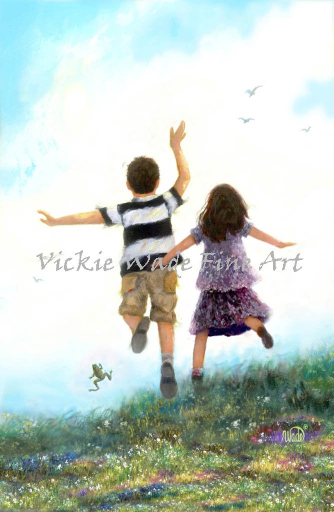 Brother And Sister Art Print, Vickie Wade Meadow