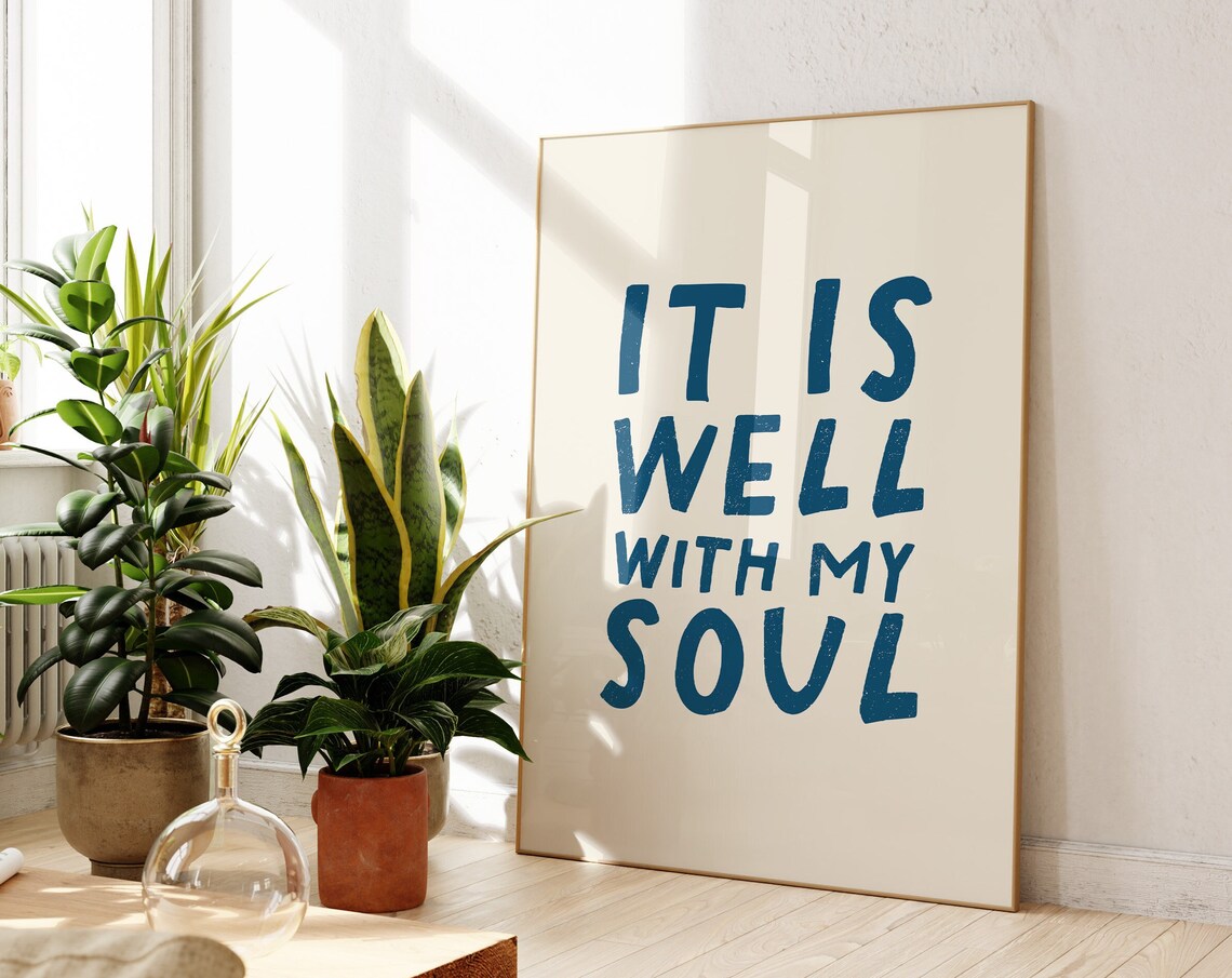 It Is Well With My Soul Christian Art Print, Minimalist