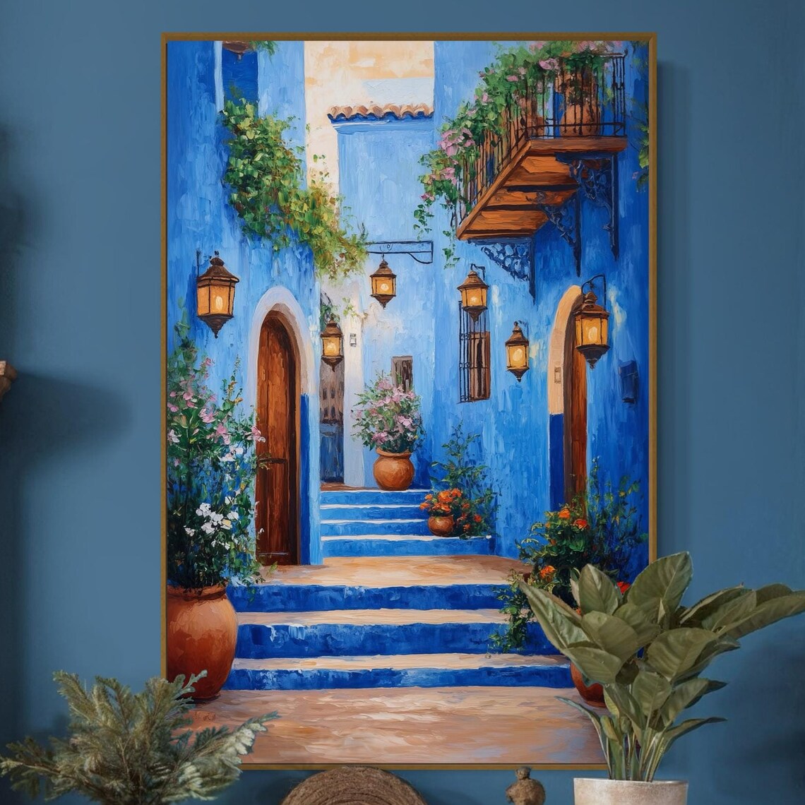 Moroccan Street Travel Poster, Rustic Boho Decor