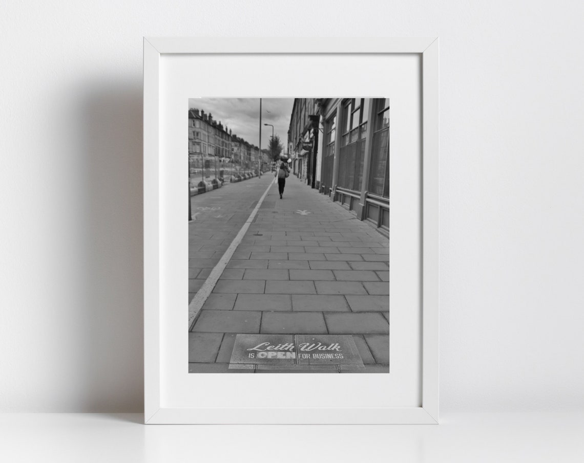 Leith Walk Street Black White Urban Documentary Photo Poster