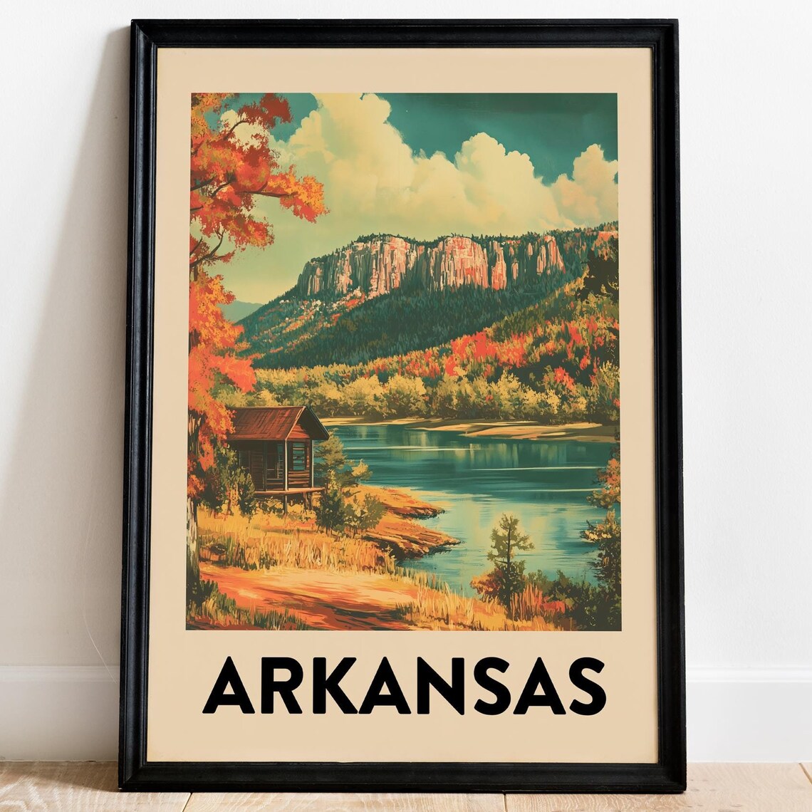 Arkansas Vintage Travel Poster, Mid-Century Poster Print