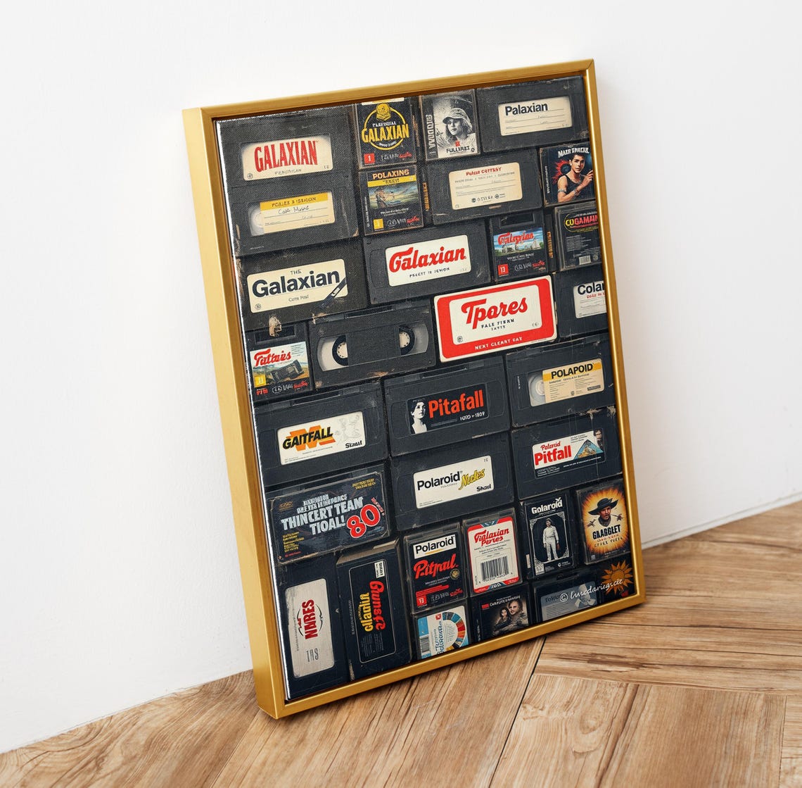 Vintage VHS Cassette Tapes Retro Labels Nostalgic Collage Poster - Image 5