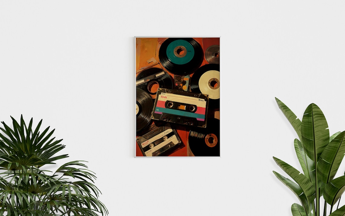 Vintage Record Eclectic Music Room Art Print - Image 3