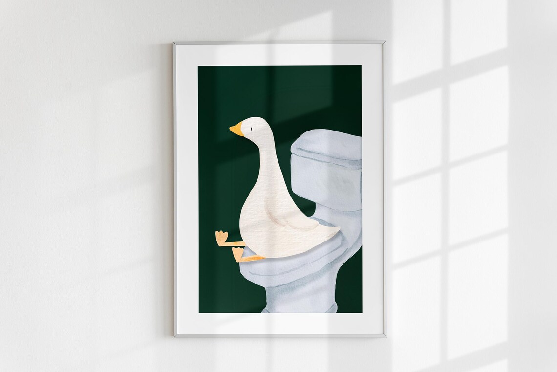 Goose Bathroom Print, Trendy Nursery Decor Art Print - Image 6