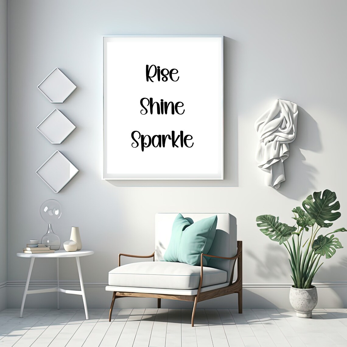 Rise Shine Sparkle Inspirational Quote, Motivational Art Print - Image 3