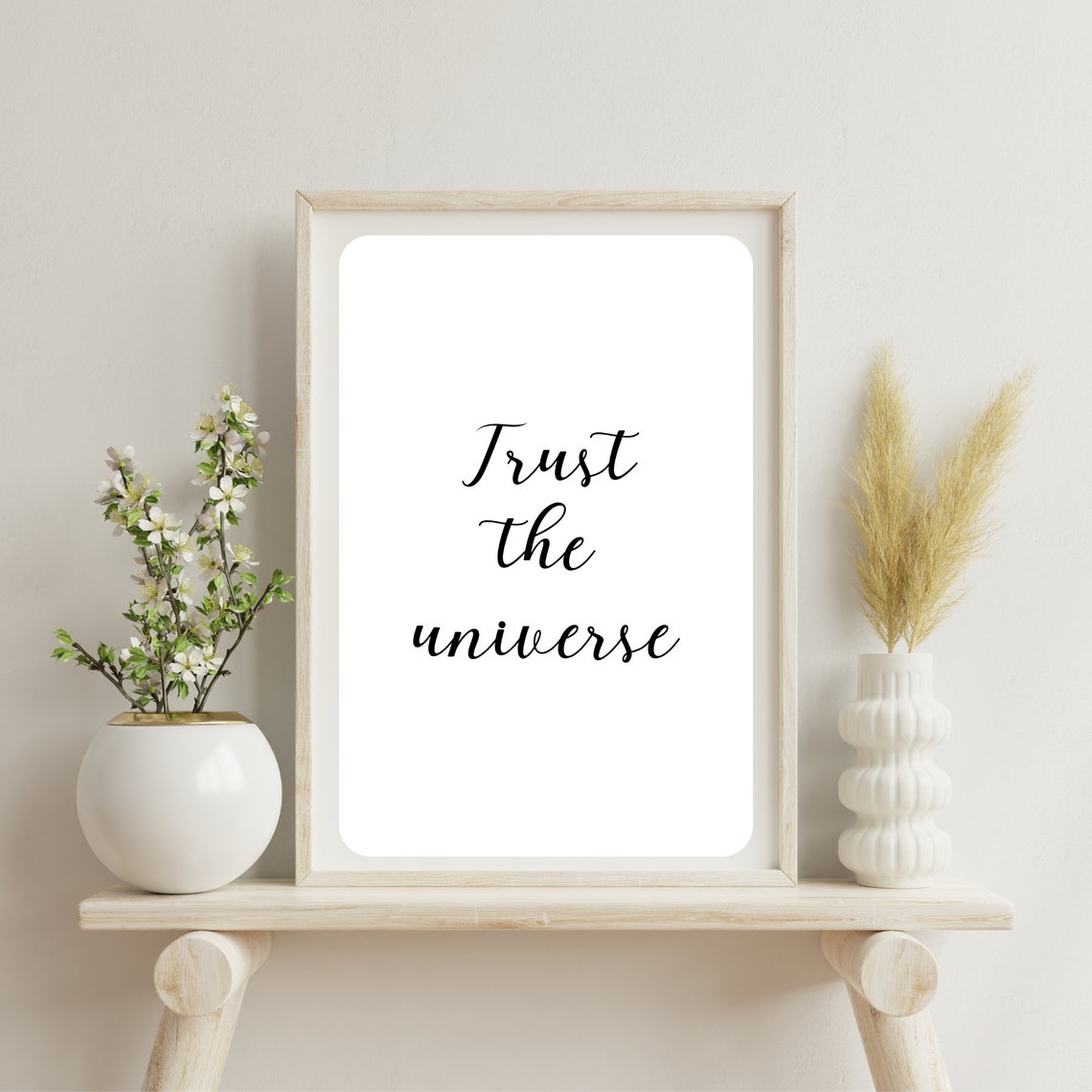 Trust The Universe Calligraphy Script Inspirational Affirmation Poster - Image 4
