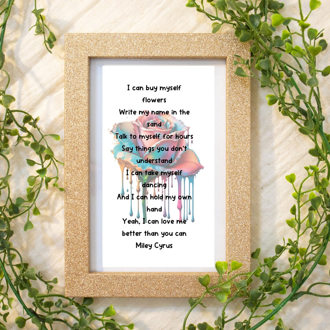 I Can Buy Myself Flowers Lyrics Art Print - Image 3
