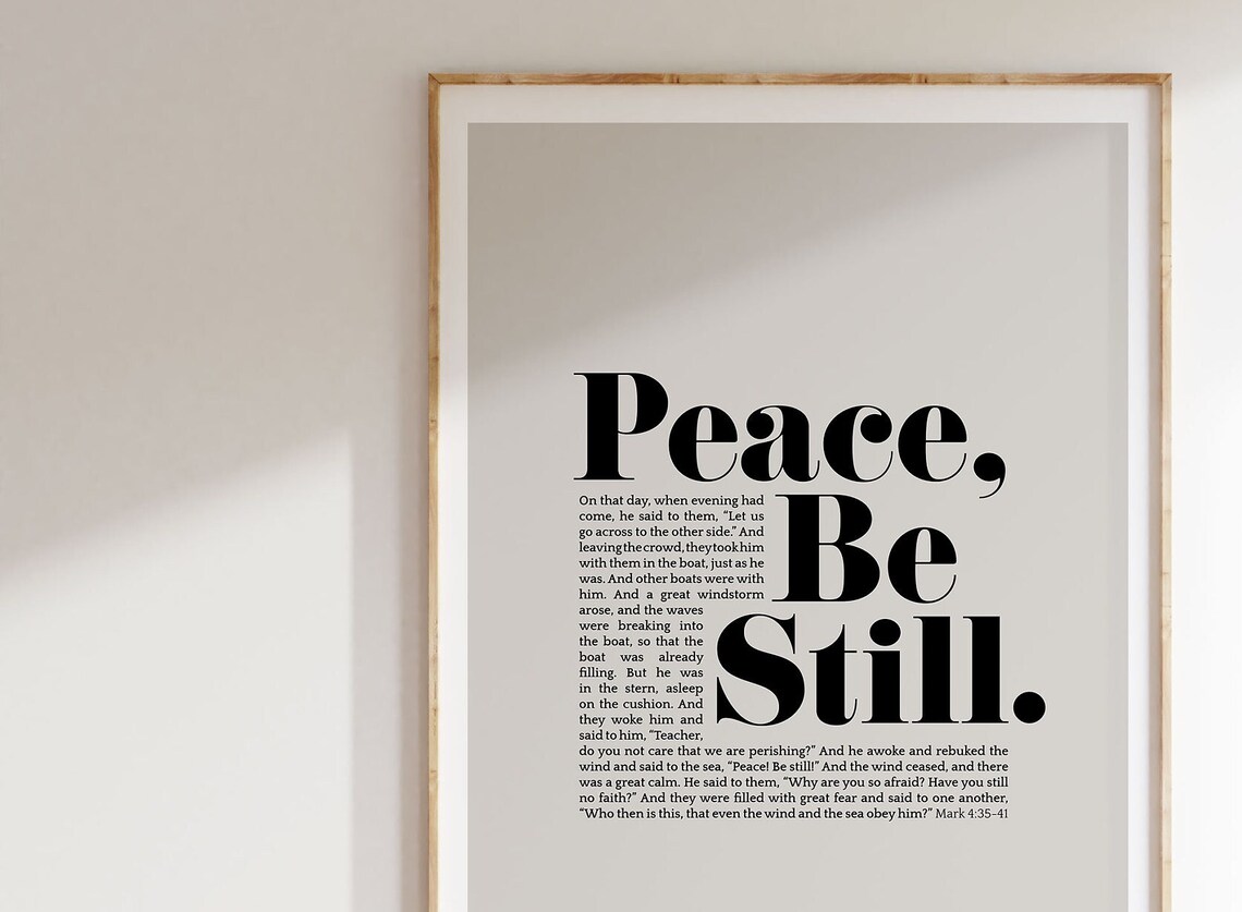 Peace Be Still Mark 4 Scripture Wall Art Print - Image 3