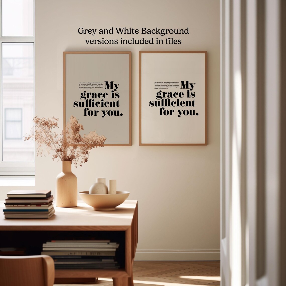 My Grace Is Sufficient For You 2 Corinthians 12 9 Bold Minimalist Poster - Image 4