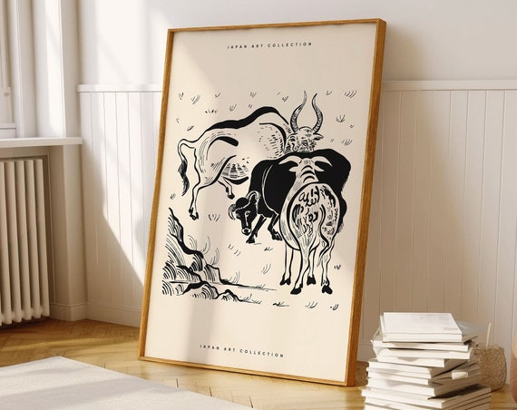 Japanese Wall Art Print Asian Art Poster Prints Modern Japandi Dcor Mountain Wall Art Minimalist Wall Art Landscape Beige Wall Art