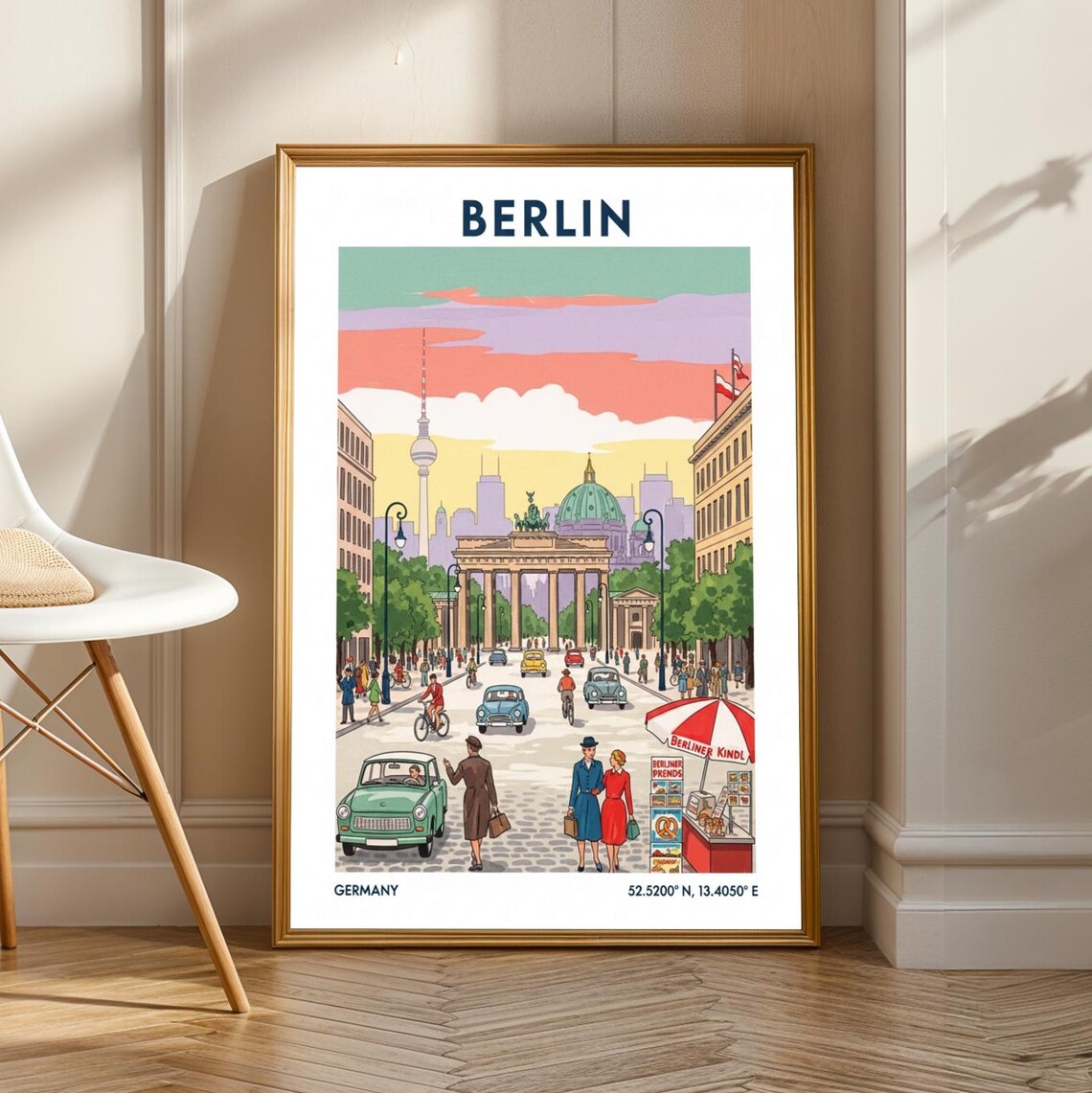 Berlin Brandenburg Gate Vintage Travel Poster Art