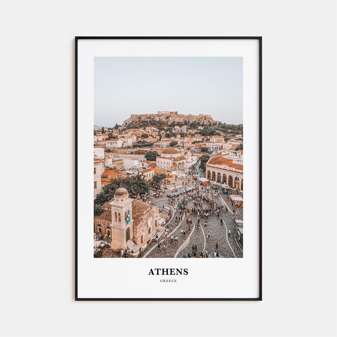 Athens Greece Acropolis View Above The Old Town Travel Poster