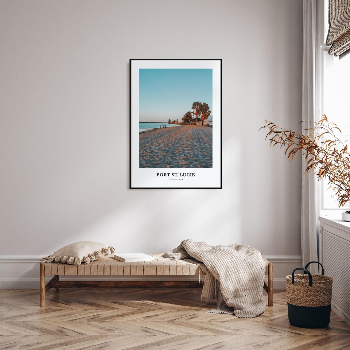 Port St Lucie Florida Beach Palm Trees Turquoise Water Photo Poster - Image 3