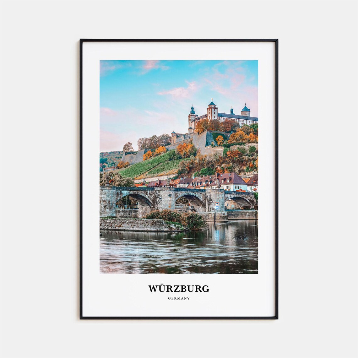 Wurzburg Travel Poster, Germany Wall Art Print