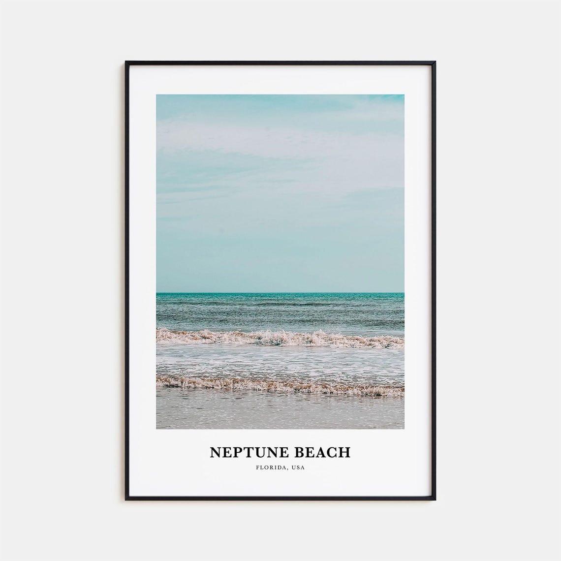 Neptune Beach Florida Gentle Ocean Waves Travel Photo Poster