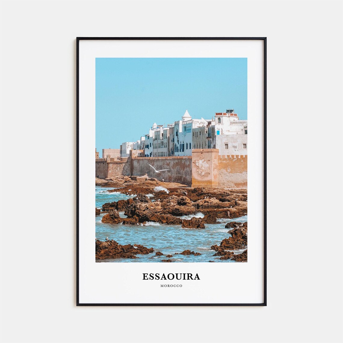 Essaouira Morocco Ramparts Rocky Shore Seaside Travel Poster