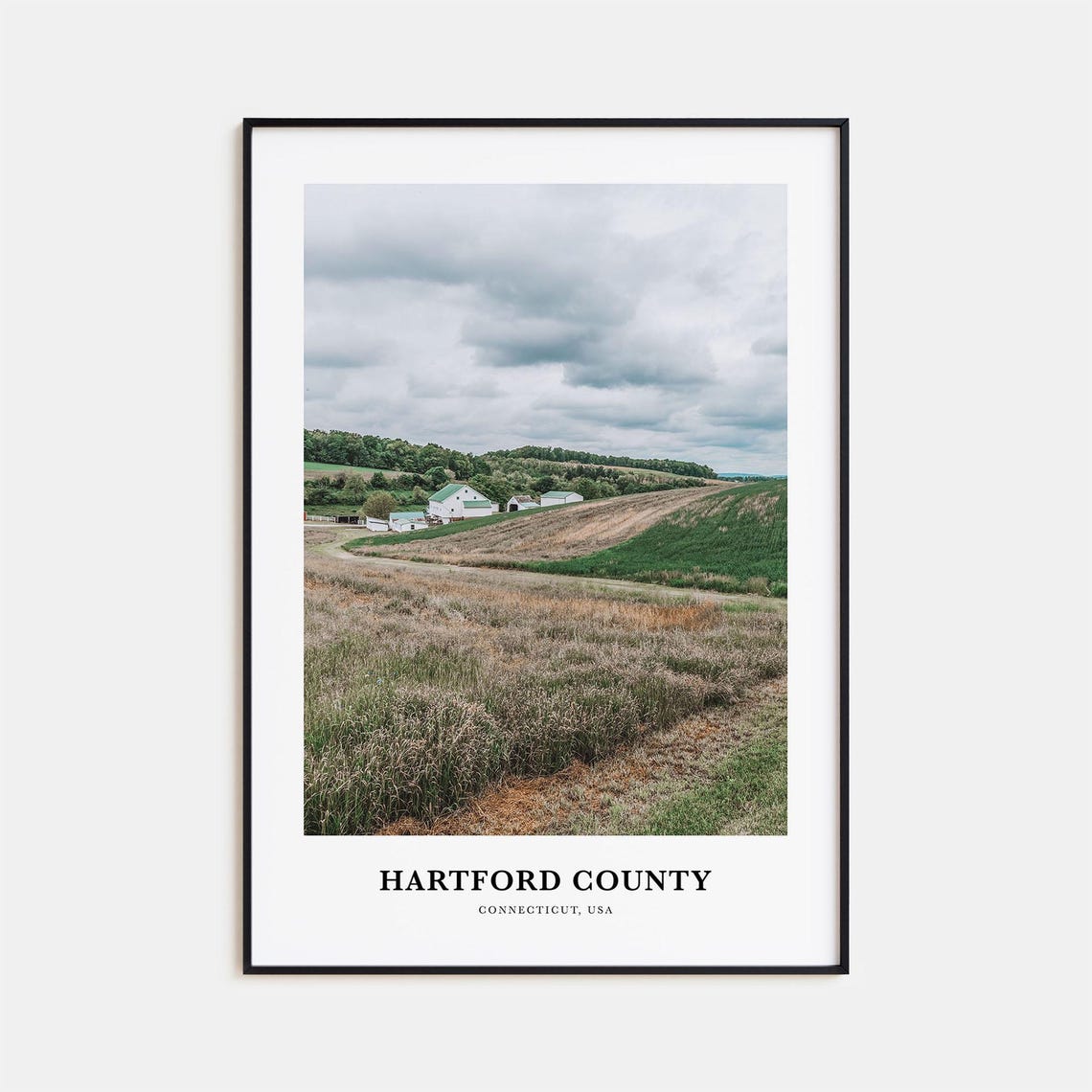 Hartford County Connecticut Farm Barn Rolling Hills Art Poster