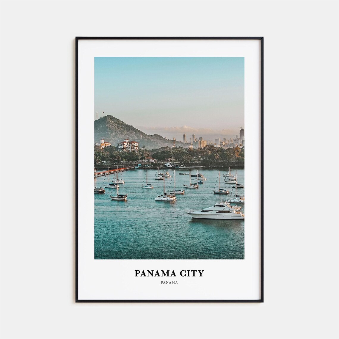 Panama City Marina Sailboats And Skyline At Golden Hour Travel Poster
