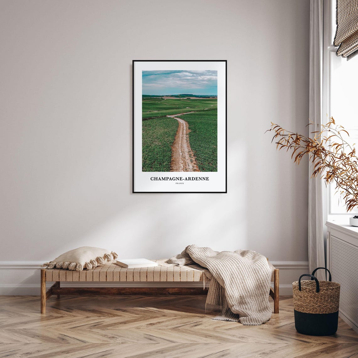 Champagne Ardenne France Vineyard Country Road Hills Photo Poster - Image 3