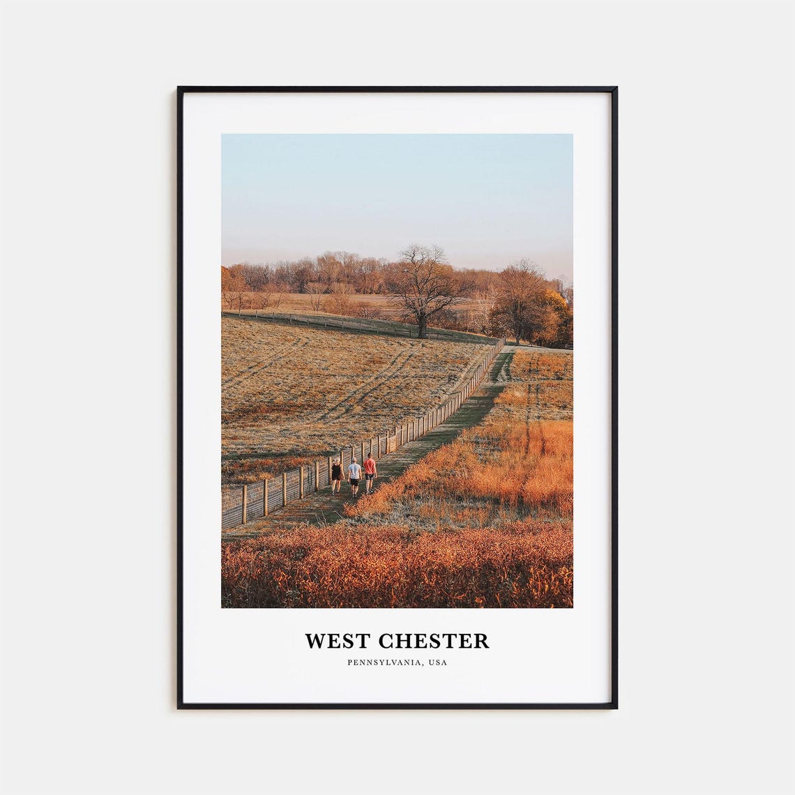 West Chester Pennsylvania Countryside Trail Golden Field Walk Poster