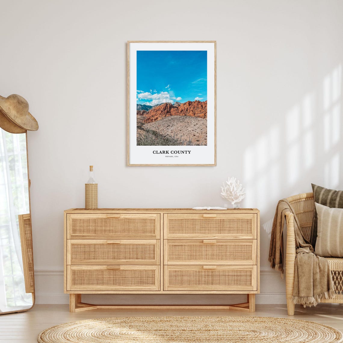 Clark County Nevada USA Red Rock Canyon Desert Landscape Photo Poster - Image 2