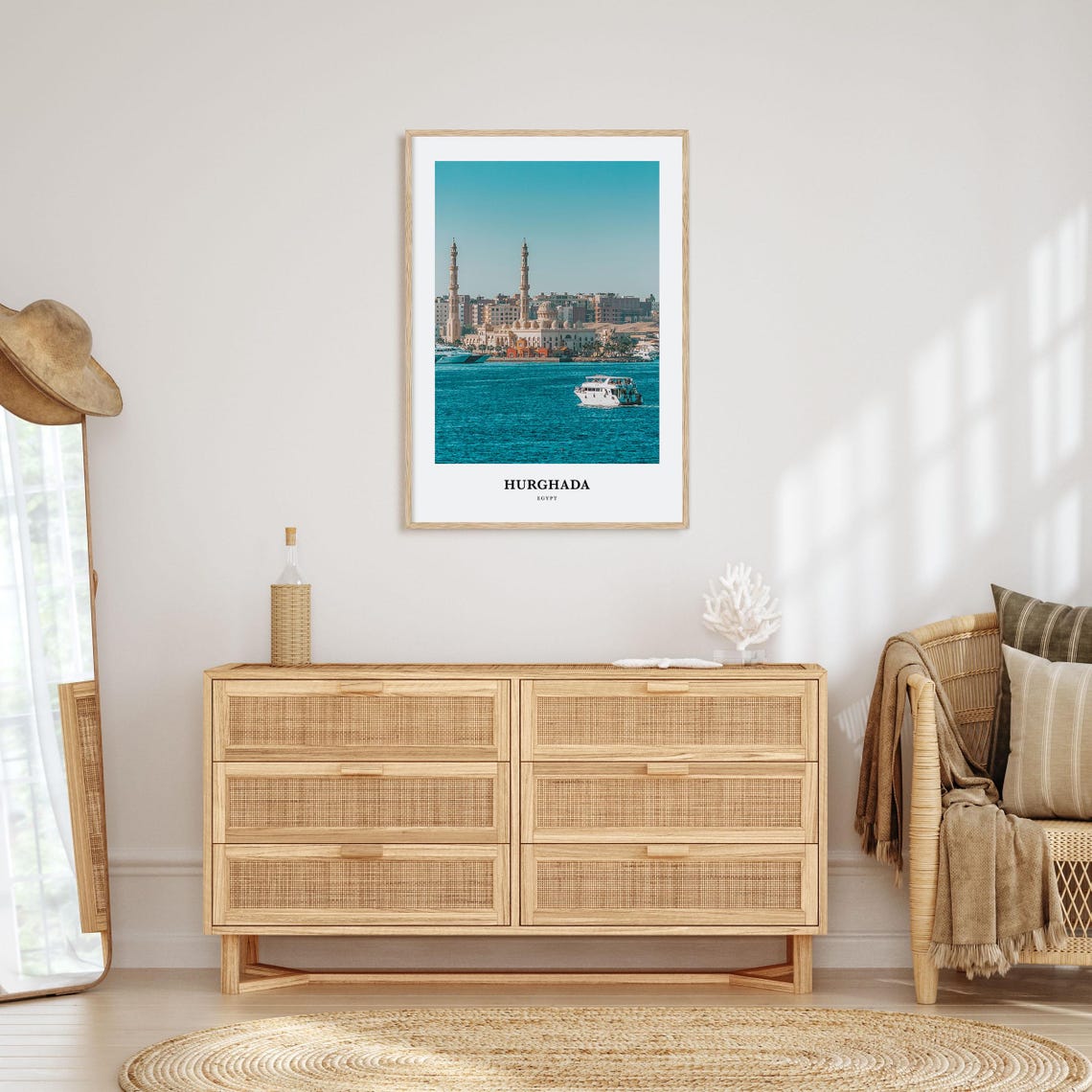 Hurghada Egypt Waterfront Mosque Twin Minarets Photography Poster - Image 2