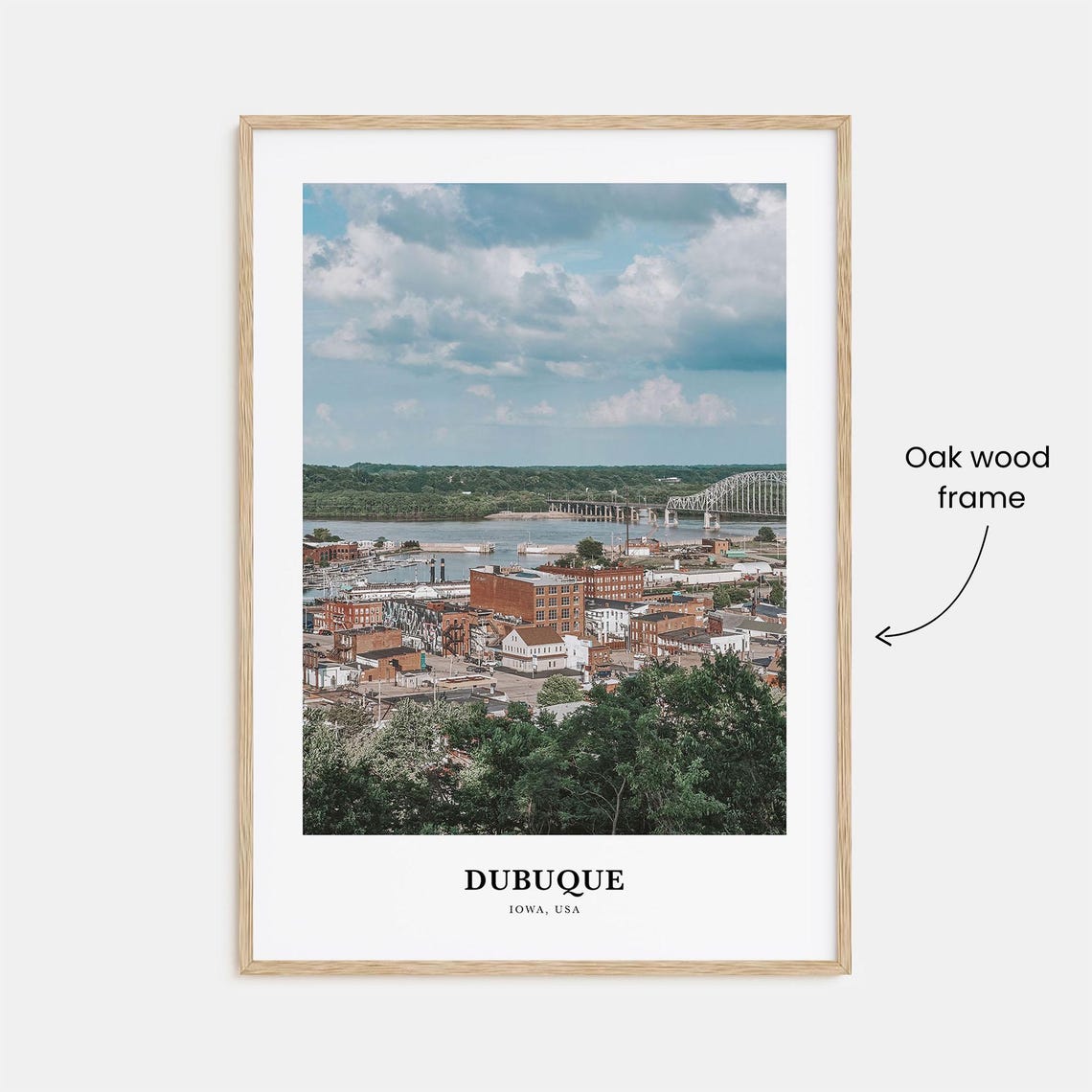 Dubuque Iowa USA Riverfront Bridge Historic Town View Photo Poster - Image 3
