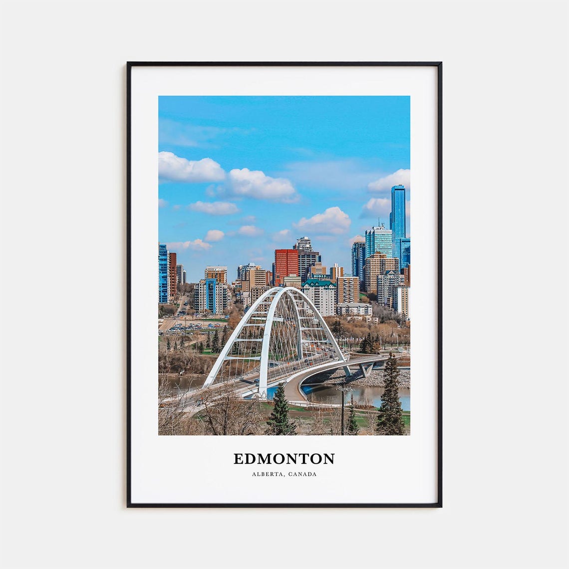 Edmonton Alberta Skyline With Iconic Walterdale Bridge Poster