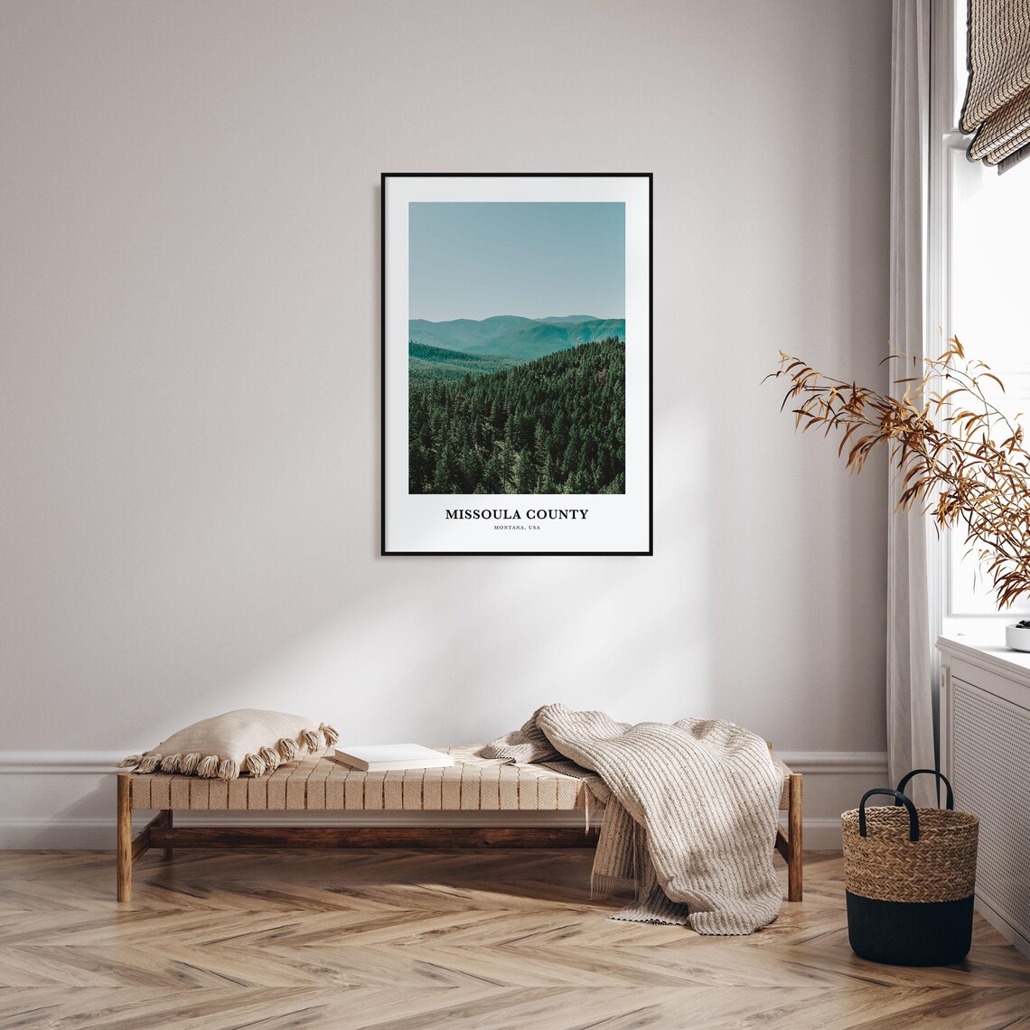 Missoula County Montana Evergreen Forest Mountain Vista Poster - Image 3