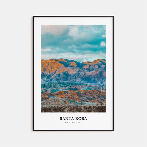 Sunset Light Over the Layered Mountain Ranges of Santa Rosa Poster