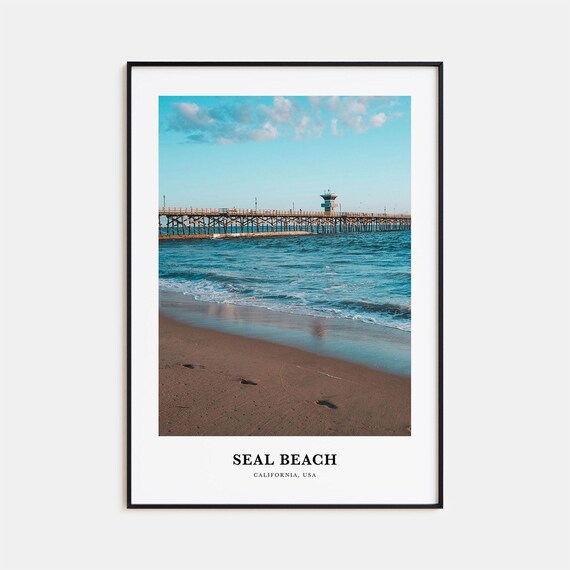 Seal Beach Print No 2 Seal Beach Photo Poster Seal Beach Travel Wall Art Seal Beach Map Print Seal Beach Photography California Usa